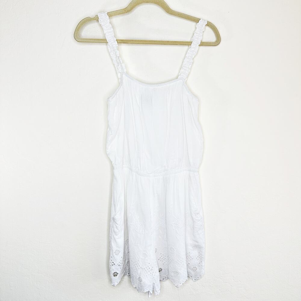 Express White Floral Eyelet Lace Trim Sleeveless Romper Playsuit XS - Picture 14 of 14